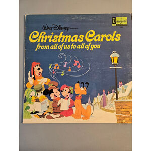 Disneyland Christmas Carols Vinyl Record One Size Blue Yellow